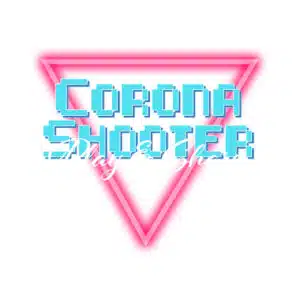 startseite 22 Retro-Design mit dem Text "Corona Shooter"